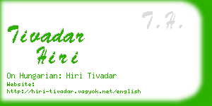 tivadar hiri business card